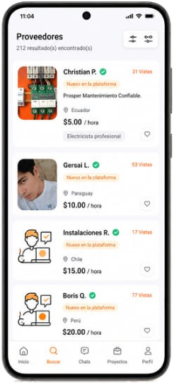 App Trabajo24: listado de proveedores verificados